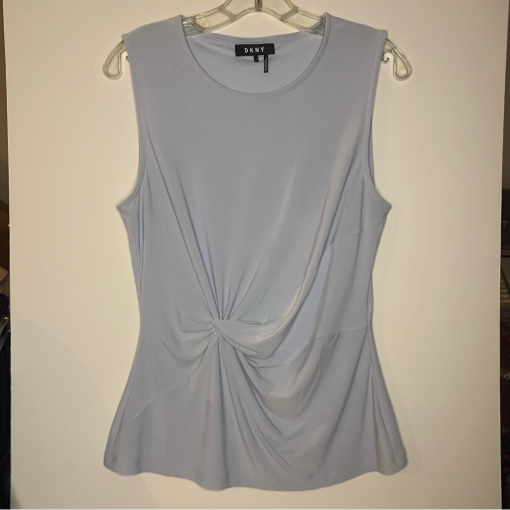 DKNY Women's Soft Blue Twist Tank Top